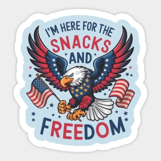 I'M Here For The Snacks and Freedom Sticker